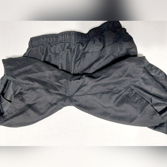 Solid Black Drawstring Swim Shorts with Liner Boys Size L 10/12 - Picture 3 of 5